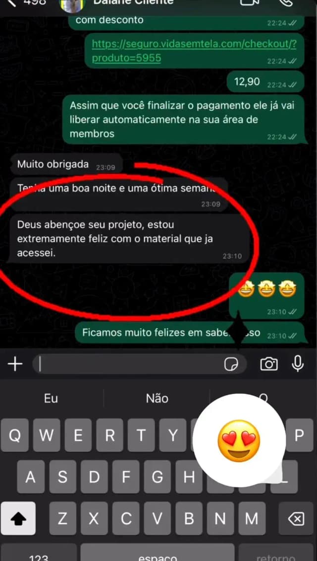 Depoimento no WhatsApp