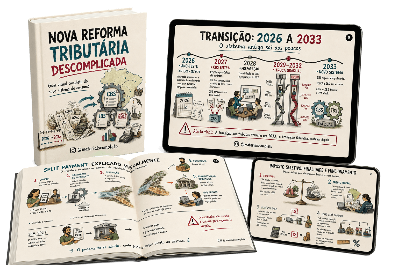 Reforma Tributária em Mapas — material visual